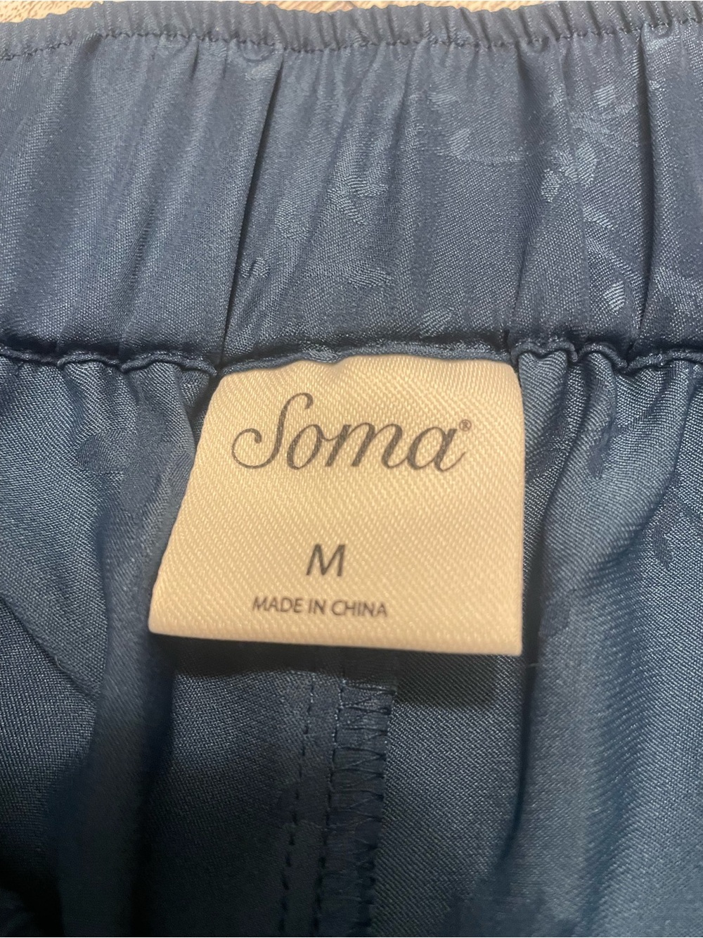 Soma Satin Lounge Sleep Pants Cropped with pockets Teal Green Size M - Picture 3 of 8
